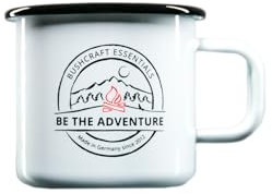 BUSHBOX MUG Be The Adventure | Emaille Tasse | Handgefertigt | Feuerfest | Für alle Herd- und Kocherarten geeignet | 300 ml