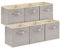 Lifewit 6 Stück Aufbewahrungsbox aus Stoff, Faltbar Aufbewahrungswürfel Kallax Boxen Aufbewahrung aus Vliesstoff mit Griff für Würfelregal Kallax Boxen Regal Einsatz, 33x33x33cm, Hellgrau