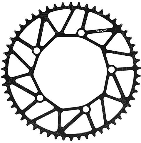 TeamSky Plato único,52/54/56 130BCD, Plato De Bicicleta con Dientes Positivos Y Negativos, Accesorio De Bicicleta para La Mayoría De Bicicletas, Bicicletas De Carretera, Bicicle(54T)