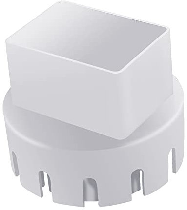 Acfthepiey Regenrinnen-Adapter (5,1 x 7,6 cm, quadratischer Regenrinne auf Abflussrohr-Adapter), passend für 7,6 oder 10,2 cm Außenabflussrohr, Weiß