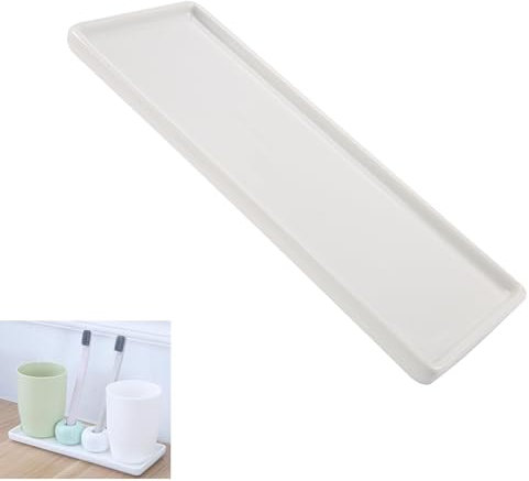 FutureHight rectangular de cerámica de porcelana placa rectangular boca de agua bandeja de baño compartimiento de almacenamiento