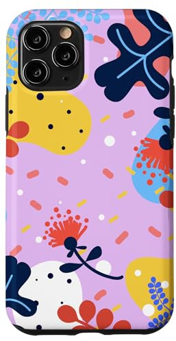 Hülle für iPhone 11 Pro Hülle Floral Pink Cool Retro Blumen Niedlich Ästhetisch Funky