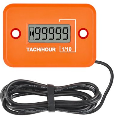 Taikemeti Drehzahlmesser und Betriebsstundenzähler, verfolgt Echtzeit-Drehzahl, kumulierte Wartungszeit, wasserdichtes Design für Motorräder ATVs Snowmobiles Generatoren (-OR-2)