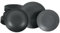 CreaTable, 20569, Serie Lava Stone Black, 18-teiliges Geschirrset für 6 Personen, Teller Set aus Steinzeug, spülmaschinen- und mikrowellengeeignet, Made in Portugal
