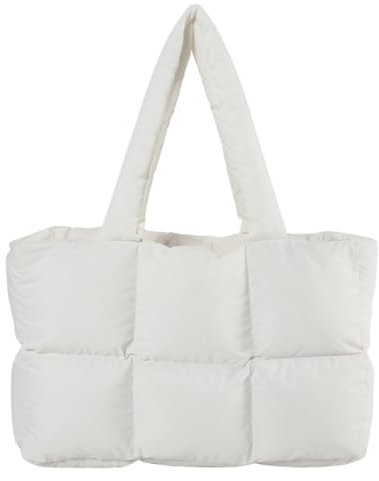 GETBSTOOP Damen-Puffer-Umhängetasche, einfarbig, gesteppt, ästhetisch, bauschige Taschen, große Kapazität, weiche Wolken-Einkaufstasche, trendige Pendlertaschen