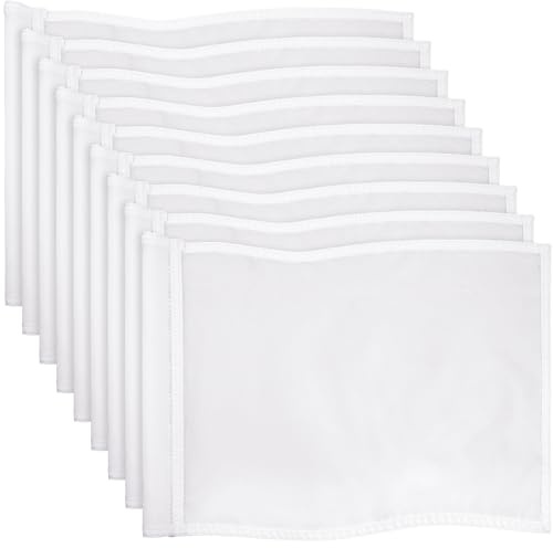Nuenen 9 Pack Golf Flags 20 l x 13 H Golf Pin Flags White Golf Flags for Yard Tube Inserted, for Backyard Practice, Landscape, Golf Courses, Country Club
