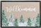 Deko-Fußmatte „Willkommen“ mit Tannen-Design - für Innen & Außen – rutschfest, extra dünn & saugfähig - Türmatte - Eingangsbereich Deko - Geschenk für die Adventszeit, zu Weihnachten, 90 x 60 cm
