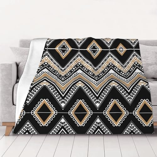 CZDBNLHF Decke mit Zickzack-Druck, warm und langlebig, ideal für Bett, Sofa, Camping und Reisen