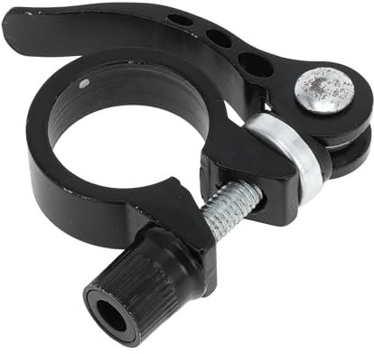 Motoforti Universal Bike Bicycle Seat Post Clamp Seatpost Collar, 25.4mm, Quick Release, Aluminum Alloy, Black