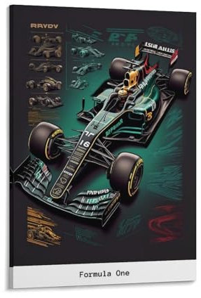 F1-Poster, klassische Rennkunstwerke, Leinwand-Poster, Wandkunstdrucke, moderne Dekoration, 40 x 60 cm