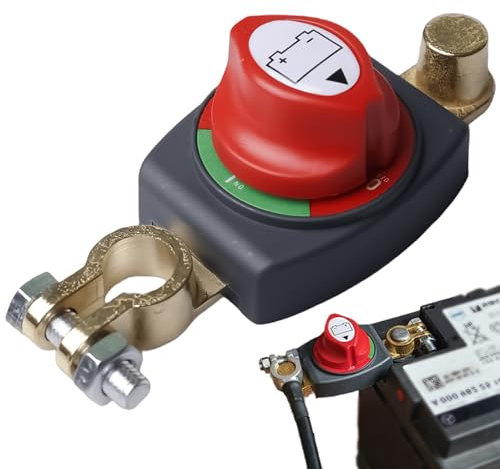 GOMETY Batterieschalter 12V, Auto Batterie Trennschalter 12V Stromschalter Hauptschalter Batterieschalter Batterietrennschalter Hauptschalter Wasserdichter Trennschalter für Auto Motorrad LKW Boot