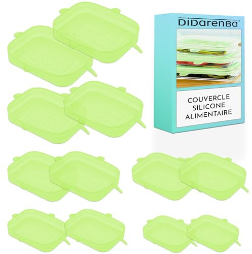 Coperchi in silicone estensibile 12 pezzi dimensioni diverse lavabili in lavastoviglie coperchio tappi silicone verde