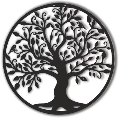 WLLWMYLY Arbol de la vida pared, 80cm mega decoración pared metal,Simboliza la vida eterna cuadro del arbol de la vida, Adecuado para paredes de salones, jardines, dormitorios y oficinas, (80 * 80cm)