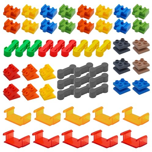 Holzeisenbahn Adapter Duplo, 56 Stück Holzeisenbahn Schienen Adapter, Holzschienen Eisenbahn, Eisenbahn Holz Schienen Connectors, Eisenbahn Spielzeug Zubehör für Kinder im Alter Von 3-5