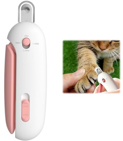 Cat Nail Clippers,Cat Nail Clippers with Safety Guard,Cat Claw Clippers with Adjustable Aperture,Stainless Steel Kitten Nail Clipper for Cats and Dogs Grooming(Pink)