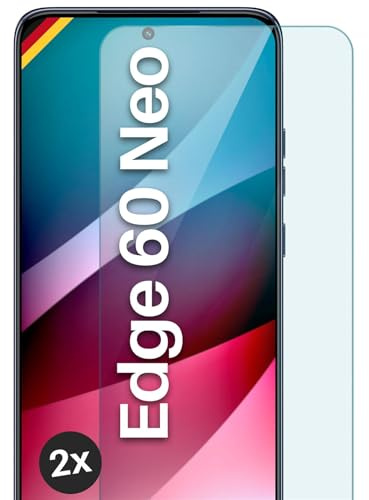 moex Schutzfolie für Motorola Edge 60 Neo Glas 9H Härte, gehärtetes Schutzglas, Panzer Schutz Glas Displayschutz Folie, kompatibel mit jeder Handy Hülle, ShockProtect 2 Stück