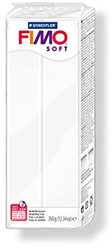 STAEDTLER FIMO SOFT, pasta modellabile termoindurente, panetto grande da 350 grammi, colore bianco, 8022-0