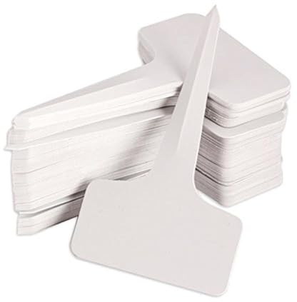 KINGLAKE 100 Pcs 6 x10cm Plastic Plant T-Type Tags Nursery Garden Labels