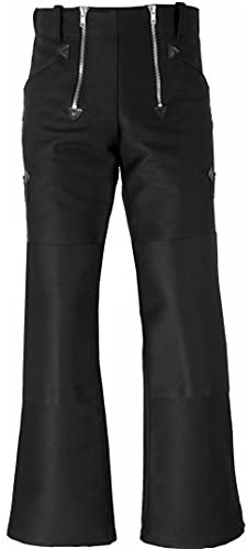 Zunfthose aus Doppel-Pilot schwarz mit Schlag u. Knietaschen, JOB Grösse 52