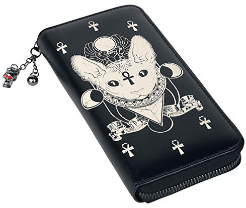 Banned Alternative Ankh Cat Frauen Geldbörse schwarz Polyurethan, Polyester Gothic, Katzen, Rockwear