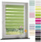 ourdeco® Doppel-Rollo, Duo-Rollo / 80 x 210 cm Apple Green/lichtdurchlässig, Blickdicht, Montage ohne Bohren