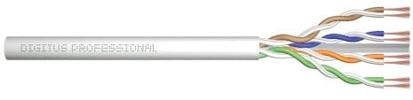 DIGITUS Cable de conexión sin confeccionar Cat-6A - 100 m - Cable de red U-UTP - LSZH - AWG 26/7 - Gris