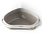 CAT CENTRE Grey Large Corner Cat Open Litter Tray With Rim Kitten Pet Toilet Plastic Loo Pan Box Anti-Spillage Lowered Entry Step Rounded Corners Detachable Rim Easy Cleaning No Spilling