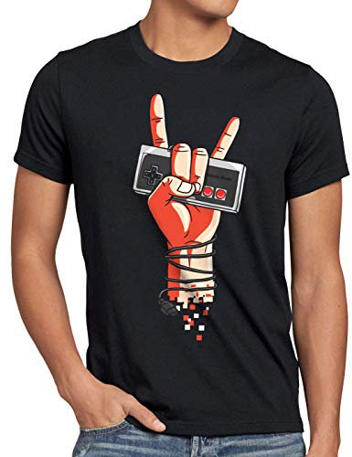 style3 Classic Rock Herren T-Shirt NES Controller Gamepad 8-Bit Konsole Gamer, Größe:XL