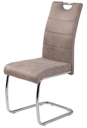 Wohnorama Freischwinger Stuhl 4er Set Vintage Beige i