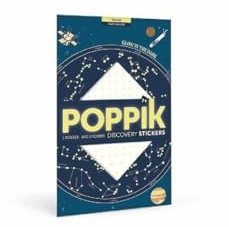 POPPIK 1841049 Sticker-Poster, Himmelskarte, interaktives Lernposter mit Aufklebern, nachtleuchtende Sternenkarte, für Kinder ab 6 Jahren, 68 x 100 cm