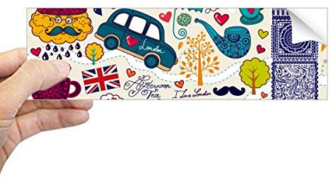 DIYthinker Bus Tower UK England Big Ben Landmark Rechteck Stoßstangenaufkleber Notebook Fenster Aufkleber