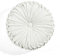 Lush Decor Rundes Plissiertes Dekokissen aus weichem Samt, dekorativ, 38,1 cm Durchmesser, weiß, Plüschkissen, Sitzkissen für Bett, Couch oder Stuhl