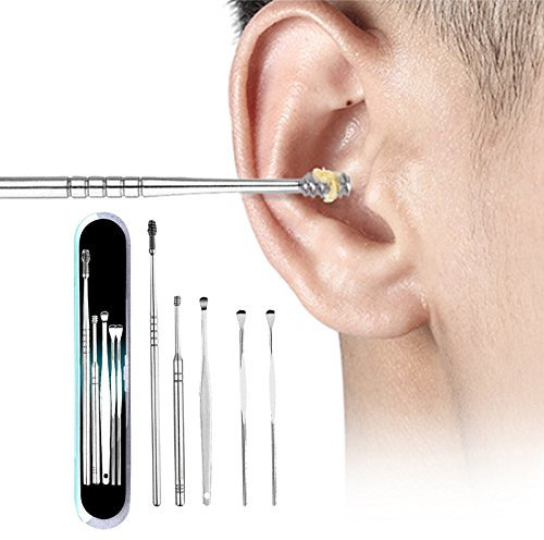 BEAUTYBIGBANG Lot de 5 cure-oreilles en acier inoxydable à double tête en spirale pour un nettoyage complet de l'oreille