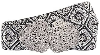 Hahn Damen Damen Trachtengürtel Stretch grau silber, DUNKELGRAU/SILBER, 85