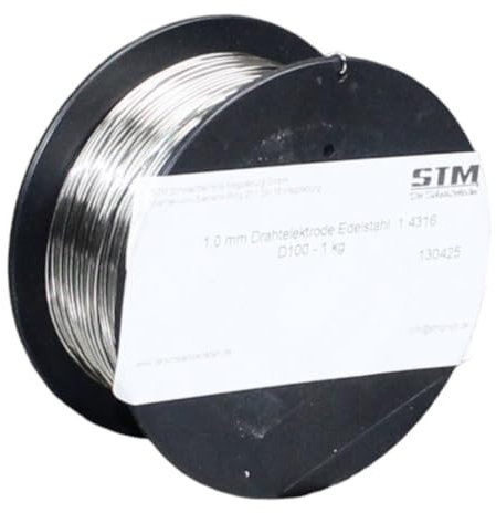 Rywal Edelstahl Schweißdraht VA V2A 308L 1.4316 1,0mm 0,5-15kg MIG MAG Niro Inox STM (D100, 1 Kg)