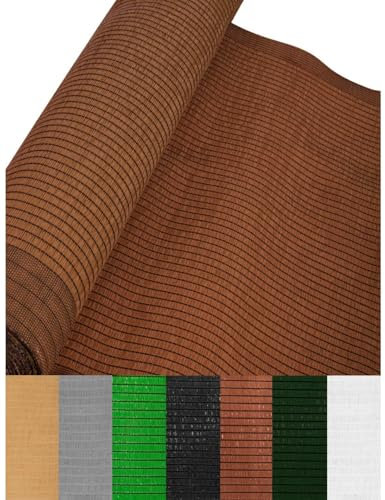 Jardin202 - Malla de ocultación 110gr/m² | Sombra y privacidad en tu jardín | Premium | Ideal para Vallas y barandillas | 2 x 100 Metros (Marrón)