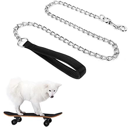 Laisse pour Chien en Métal Robuste,Laisse de Dressage pour Chien,Laisse pour Chien Solide Laisse Corde Chien,Animaux Domestiques Laisse Réglable en Métal avec Poignée Rembourrée(2mm*120cm)