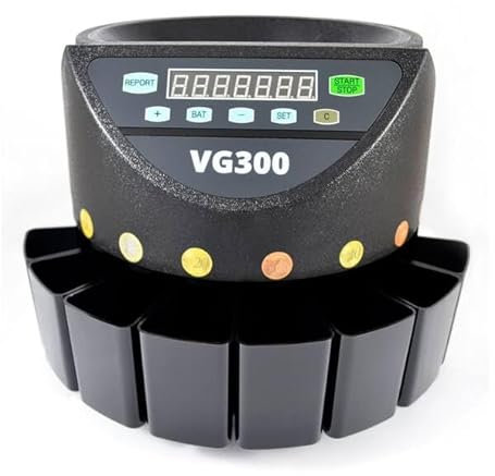 BRASQ Münzzähler Falschgeld-Detektor mit Additionsfunktion, Euros schnell zählen, effiziente Geldkontrolle, Eingabekapazität 500 Münzen, Zählgeschwindigkeit 216 Münzen pro Minute