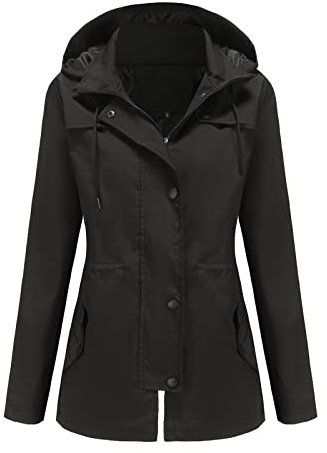 JINGAN Lightweight Nylon Womens Windbreaker Women Waterproof Lightweight Rain Jacket Active Outdoor Hooded Raincoat Golf Short Sleeve Waterproof Jacket