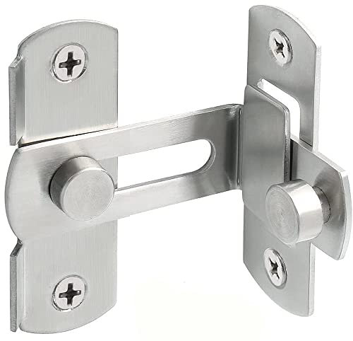 Litensh Serratura scorrevole a 90° per porta di fienile, Piccolo Chiavistello, Serrature Porte di Sicurezza, Chiavistello Scorrevole Porta, Serrature Antifurto per porta finestra armadietto bagno