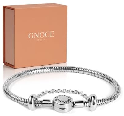 GNOCE Charm-Armband aus Edelstahl mit Sicherheitsverschluss – Geschenk für Damen