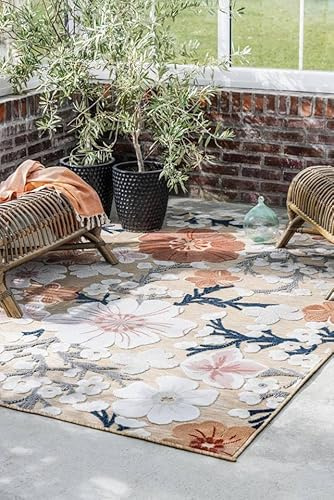 RugVista Cherri In & Outdoor-Teppich, Rechteckig, 200 x 300 cm | Moderne, Mittlerer Stapel, Nur Handwäsche, Oeko-Tex 100, UV-beständig, Wohnzimmer, Küche, Patio