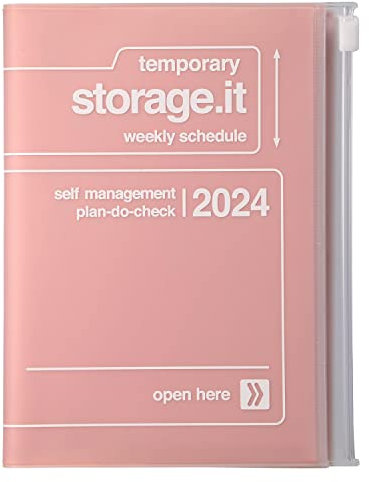 MARK'S 2023/2024 Taschenkalender A6 vertikal, Storage it, Pink: Von September 2023 bis Dezember 2024