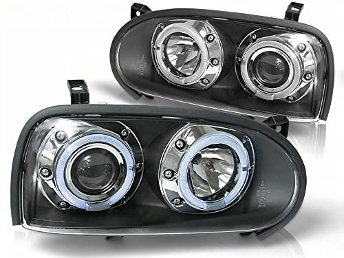 CR-Lights Angel Eyes Scheinwerfer für VW Golf III in schwarz 09.1991-08.1997