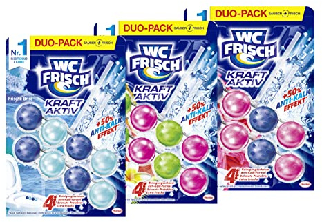 WC FRISCH Kraft Aktiv Duftspüler Frische Brise (2 * 50 g) Duftsteine für langanhaltend frischen Duft, + 50% Anti-Kalk Effekt* & 2x WC FRISCH Kraft Aktiv Duftspüler Hawaii (2 * 50 g)