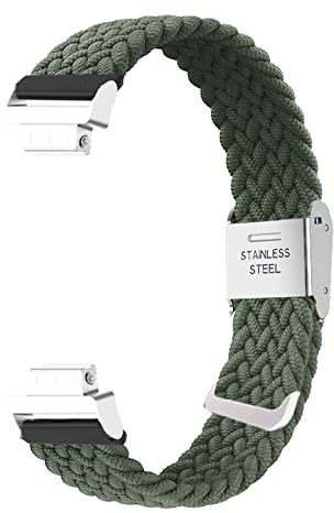 KUWAI Band für Fitbit Inspire 2/Inspire 3 Armband Nylon Geflochtenes Loop Band für Herren Damen Rostfreier Stahl Armbänder mit Fitbit Inspire 2/Inspire 3 Farbe E