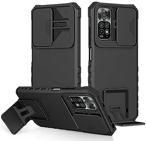 Cover per Redmi Note 12 Pro 4G / Redmi Note 11E Pro [Militare Antiurto case] Protezione con supporto, antigraffio rigida armatura e antiurto Silicone Bumper, Protezione Fotocamera Anti Graffio, Nero