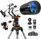 Dianfan Telescopio,90 mm 800 Telescopio Astronomico Adulti Bambini,32X-240X Telescopi Rifrattore Portatile per Principianti,con Treppiede Inossidabile e Adattatore per Telefono, Borsa