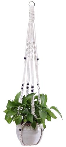Zfseyuh Titular de la Maceta Cuerda de Algodon Macetero Colgante Maceta Colgante Interior Macramé Perchas de Plantas para Interior y Exterior, Balcón, Decoración de Pared, 85 cm