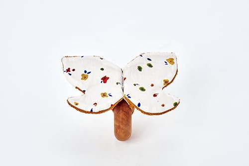 Käthe Kruse Pappilon Greifling I Motorikspielzeug aus Holz und veganem Stoff für Kinder ab 3 Monate I Spielzeug zur Ausbildung grobmotorischer Fähigkeiten